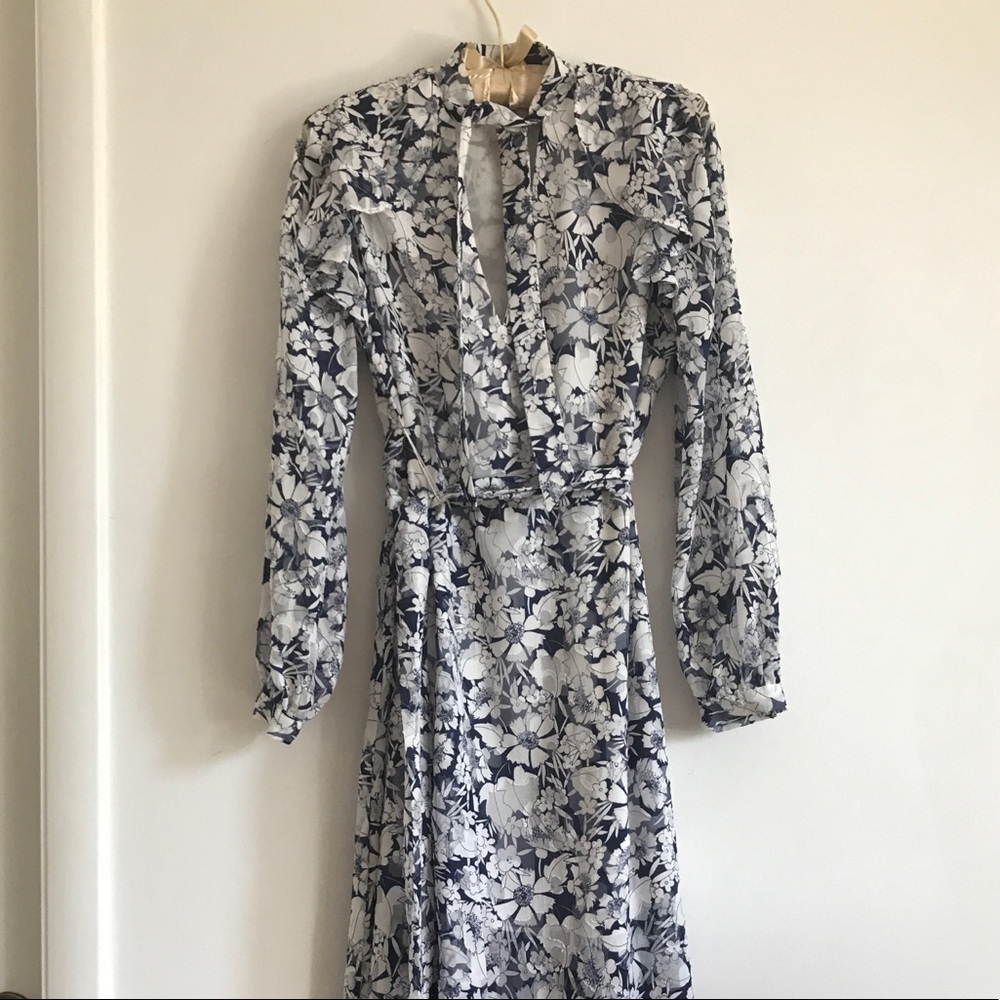 Rebecca Minkoff Tie-Neck Midi Dress